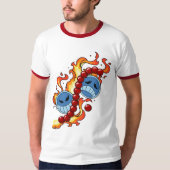 Fire Fist Pirate T-Shirt – Flame Anime Streetwear (Voorkant)