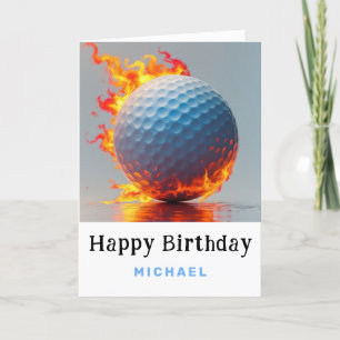 ** Fire Flame AP94 golfbal Verjaardag Kaart
