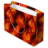 Fire Flame Gift Bag Groot Cadeauzakje (Achterkant Gekanteld)