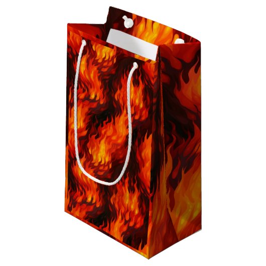 Fire Flame Gift Bag Klein Cadeauzakje (Voorkant Gekanteld)