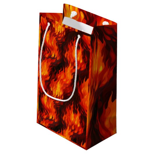 Fire Flame Gift Bag Klein Cadeauzakje (Achterkant Gekanteld)