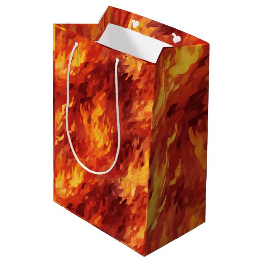 Fire Flame Gift Bag Medium Cadeauzakje (Achterkant Gekanteld)
