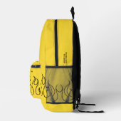 Fire Flame Stijlvol Zwart Geel Sportief Bedrukte Rugzak (Rechts)