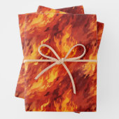 Fire Flame Wrapping Paper Flat Sheet Set (In situ)