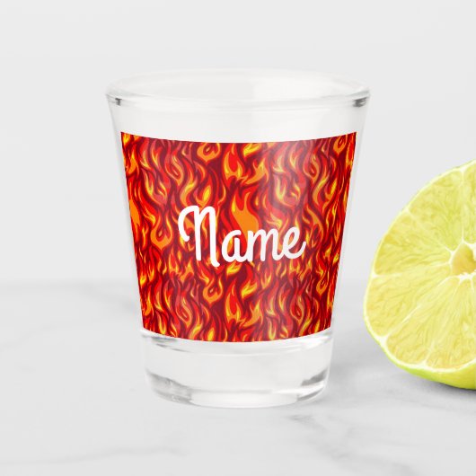 Fire flames party barware shotglass shot glas (Voorkant)