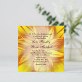 Fire Floral Wedding Theme Uitnodiging (Staand voorkant)