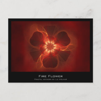 Fire Flower Fractal Artist Card Briefkaart