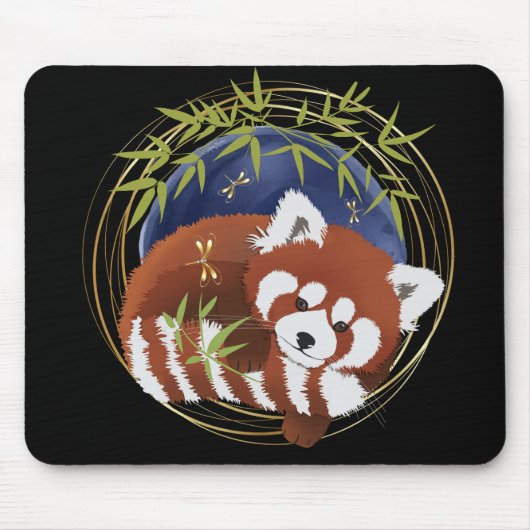 FIRE FOX-panda mousepad Muismat (Voorkant)