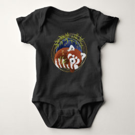 FIRE FOX Red panda baby bodysuit