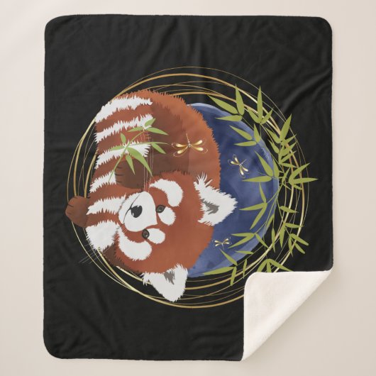 FIRE FOX Red panda Sherpa blanket 3 maten Sherpa Deken (Voorkant)