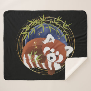 FIRE FOX Red panda Sherpa blanket 3 maten Sherpa Deken