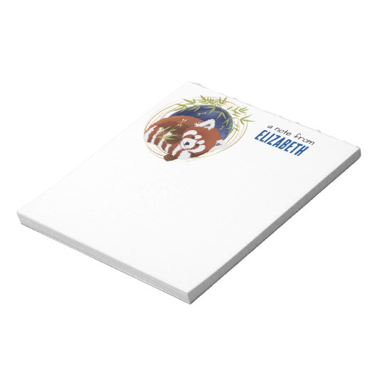 FIRE FOX-rode panda, notitieblok aanpassen (Linkerzijde)