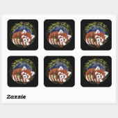 FIRE FOX rode panda stickers 2 maten (Vel)