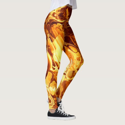 Fire Fractal Art 5-6-Afbeeldingen Leggings (Rechts)
