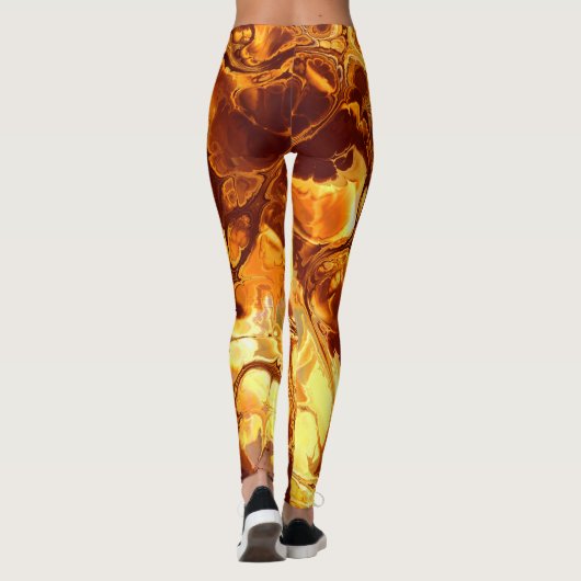 Fire Fractal Art 5-6-Afbeeldingen Leggings (Achterkant)