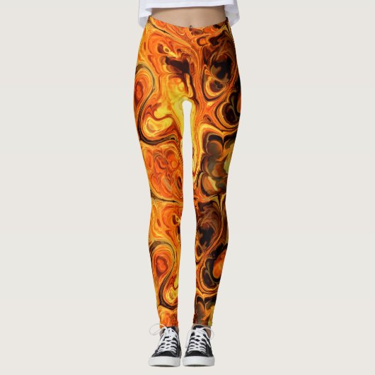 Fire Fractal Art 9-10 Afbeelding Opties Leggings (Voorkant)