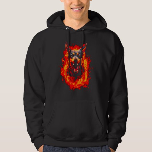 Fire German Shepherd Dog Hoodie (Voorkant)
