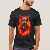 Fire German Shepherd Dog T-shirt (Voorkant)