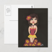 Fire Girl Quantum Cutie Girl Post Card Briefkaart (Voorkant / Achterkant)