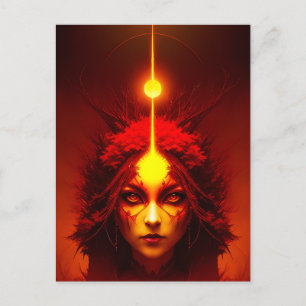Fire Goddess Fantasy Art Briefkaart