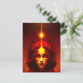 Fire Goddess Fantasy Art Briefkaart (Staand voorkant)