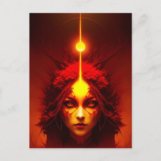 Fire Goddess Fantasy Art Briefkaart (Voorkant)