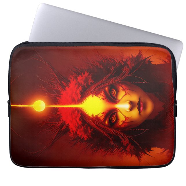 Fire Goddess Fantasy Art Laptop Sleeve (Voorkant)