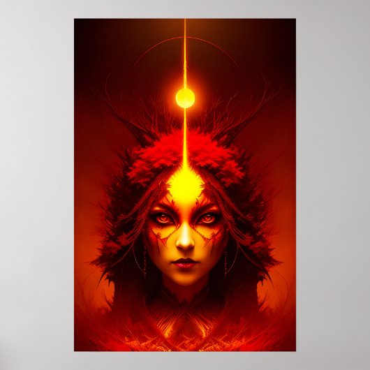 Fire Goddess Fantasy Art Poster (Voorkant)
