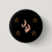 FIRE GODRUNE Stars Ronde Button 3,2 Cm (Voorkant)