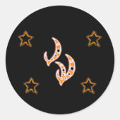 FIRE GODRUNE Stars Ronde Sticker (Voorkant)