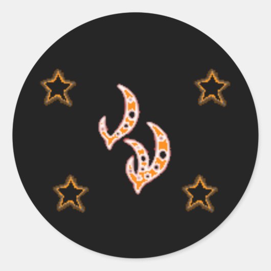 FIRE GODRUNE Stars Ronde Sticker (Voorkant)