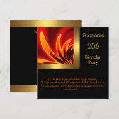 Fire Gold Black 30ste Verjaardagsfeest Kaart (Voorkant / Achterkant)
