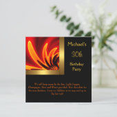 Fire Gold Black 30ste Verjaardagsfeest Kaart (Staand voorkant)
