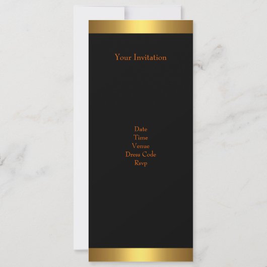 Fire Gold Black 30th Birthday Party Long 2 Kaart (Achterkant)