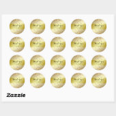 Fire Gold Glitter Dank je bruiloft Confetti Ronde Sticker (Vel)