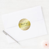 Fire Gold Glitter Dank je bruiloft Confetti Ronde Sticker (Envelop)