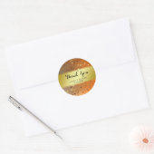 Fire Gold Glitter Dank je bruiloft Confetti Ronde Sticker (Envelop)
