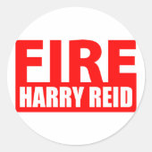Fire Harry Reid Ronde Sticker (Voorkant)