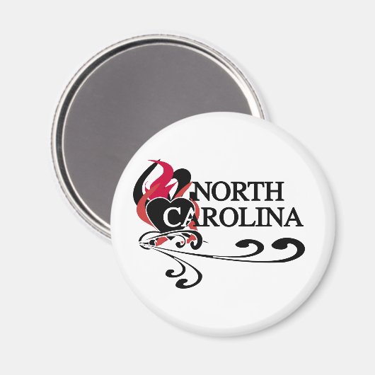 Fire Heart North Carolina Magneet (Voorkant / Achterkant)