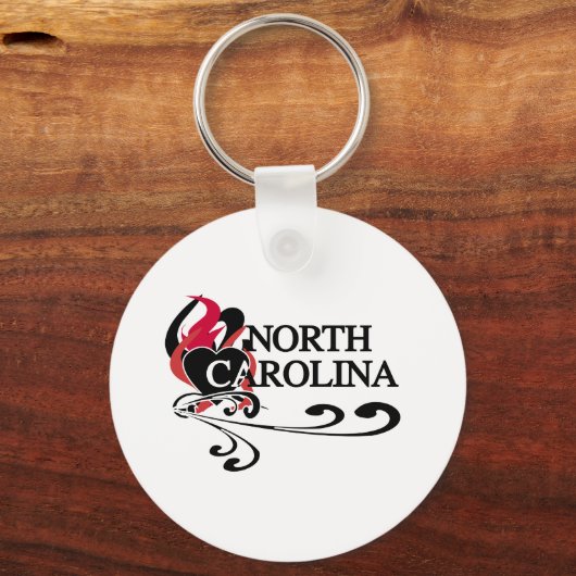 Fire Heart North Carolina Sleutelhanger (Voorkant)