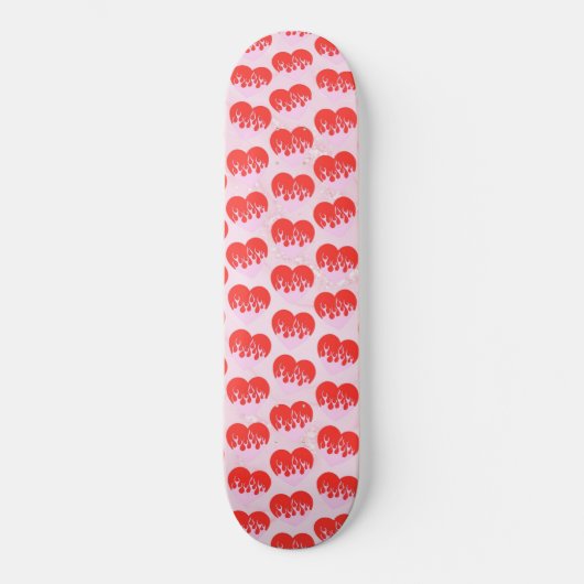 Fire Heart Persoonlijk Skateboard (Voorkant)