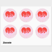 Fire Heart Ronde Sticker (Vel)