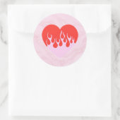 Fire Heart Ronde Sticker (Tas)