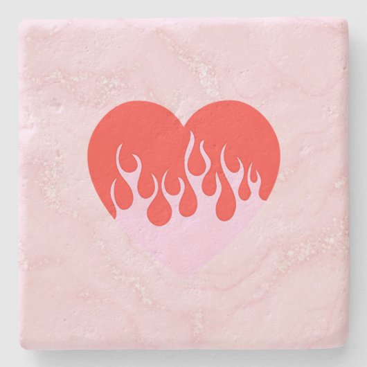 Fire Heart Stenen Onderzetter (Voorkant)