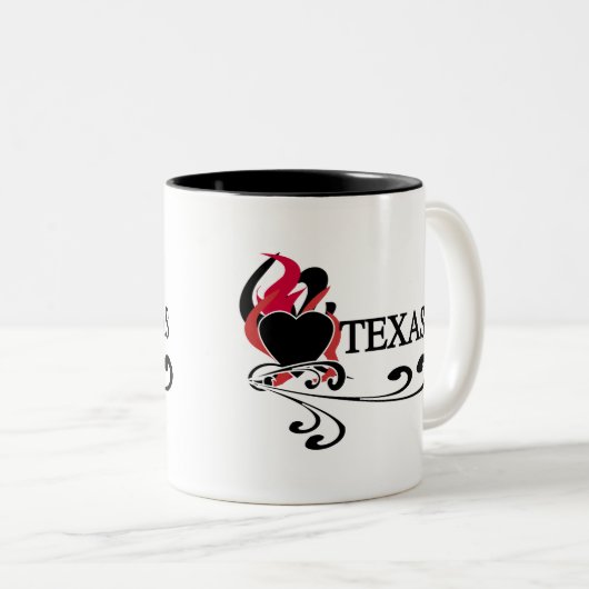 Fire Heart Texas Tweekleurige Koffiemok (Voorkant rechts)