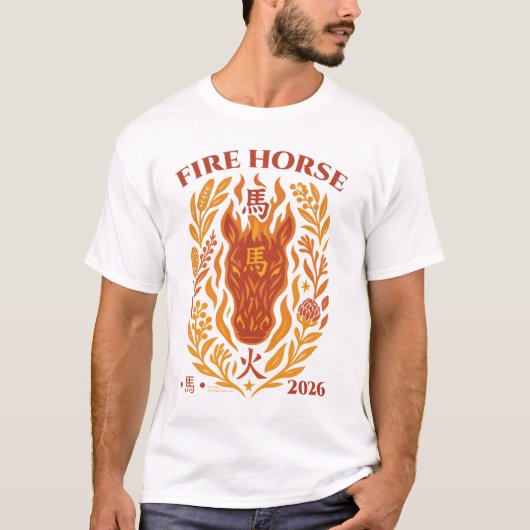 Fire Horse 2026 – Australian Fusion Zodiac Art T-shirt (Voorkant)