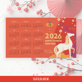Fire Horse 2026 Chinese New Year Magnetic Calendar