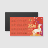 Fire Horse 2026 Chinese New Year Magnetic Calendar (Voorkant / Achterkant)