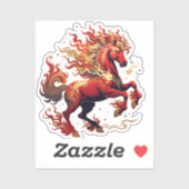 Fire Horse 2026 – Red Zodiac Stallion Sticker (Vel)