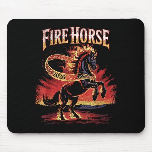 Fire Horse 2026 Zodiac Art Chinese New Year  Muismat (Voorkant)